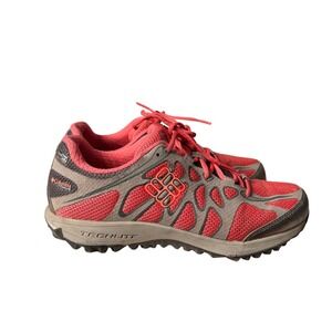 Columbia Titanium OutDry Waterproof Hiking Shoes Red Grey‎ Womens 9 BL3993-604